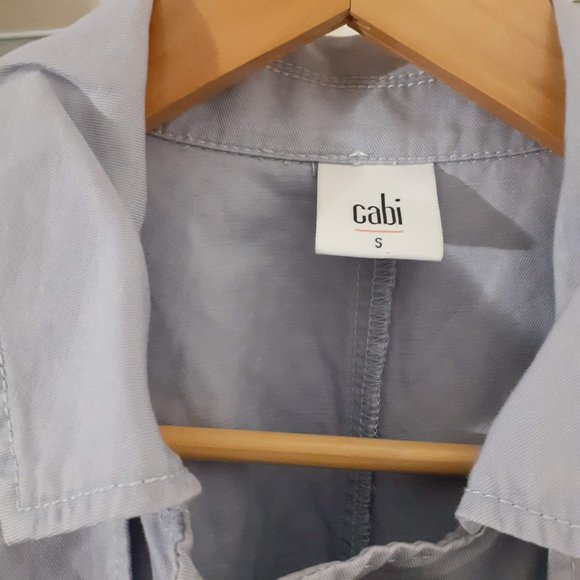 CABI Linen blend ESSENTIAL LAVENDER RUSSIAN BELTED TRENCH COAT S, measured - Picture 7 of 10